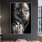 Современное Африканское искусство, Портрет женщины, Масляные картины на холсте, черный Плакаты для девочек и принты для дома, гостиной, настенное художественное украшение