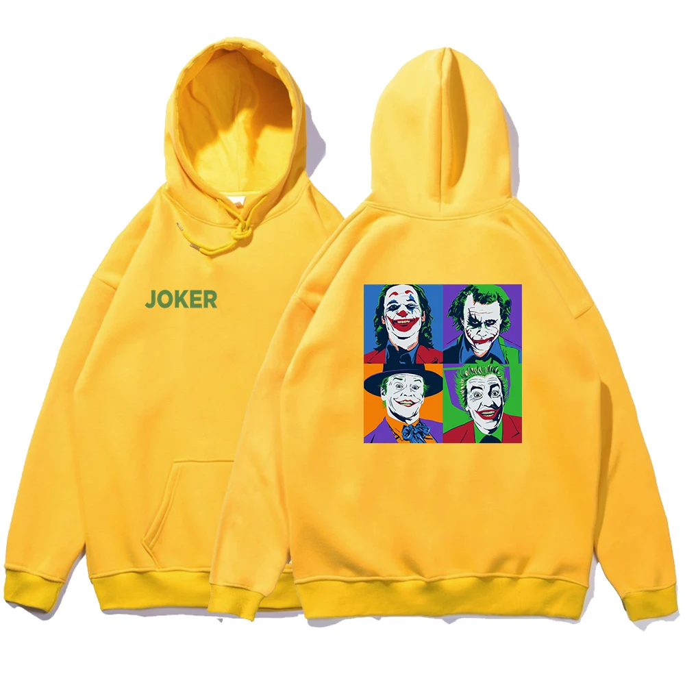 

Character Jokers Double-Sided Printing Men's Hoodie Fashion Fleece Crewneck Autumn Winter Hoody Warm Sweatshirts Casual Clothes