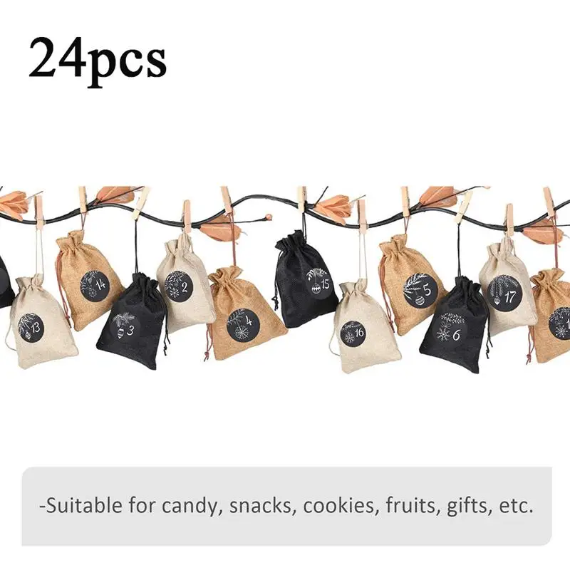 24 шт. Рождественский подарок сумки женские на завязках конфетная сумка Подарки