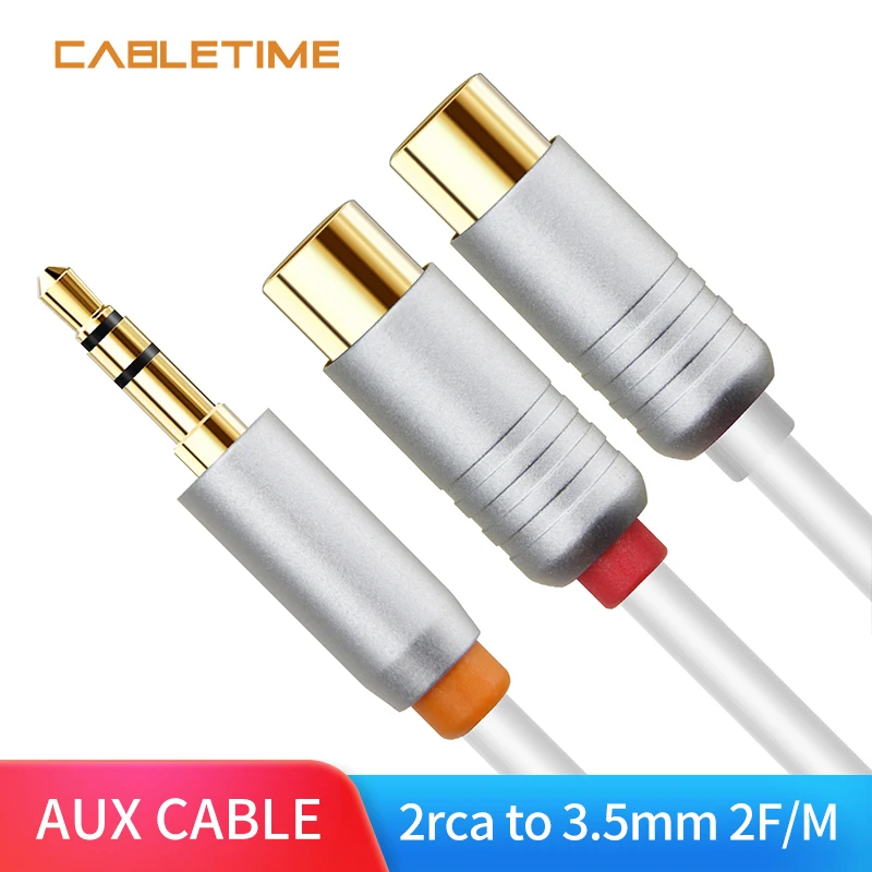Кабель 2 RCA для 3 5 мм Jack аудио кабель сплиттер Y стерео усилителя домашнего