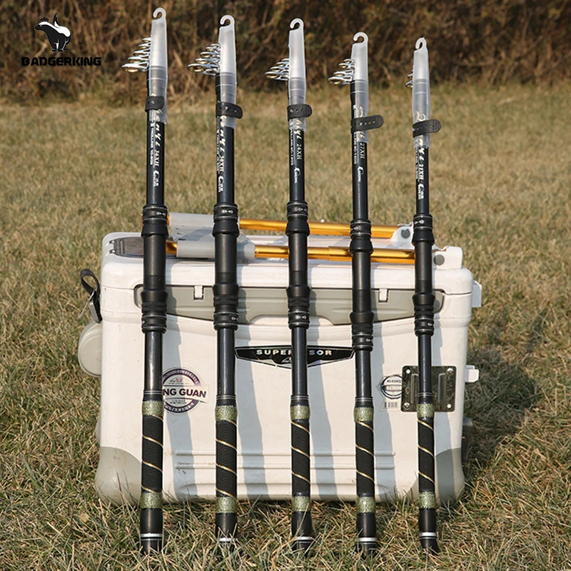 Телескопическая удочка из карбонового материала для пляжной рыбалки