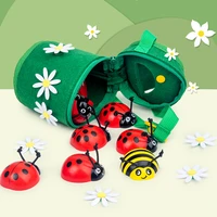 wemmicks montessori wooden beetle toy kid digital enlightenment game numbers learning counting game early education toy