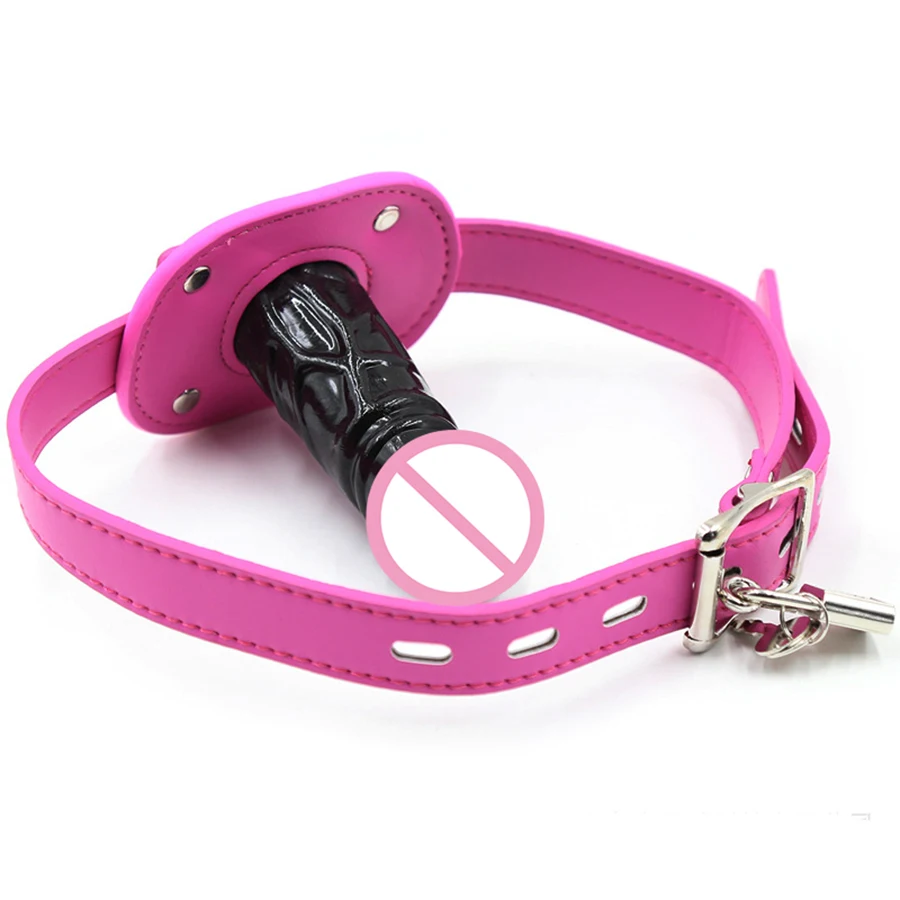 Кожаные кляп для рта повязка на голову пениса БДСМ бондаж секс рабыня мордочка