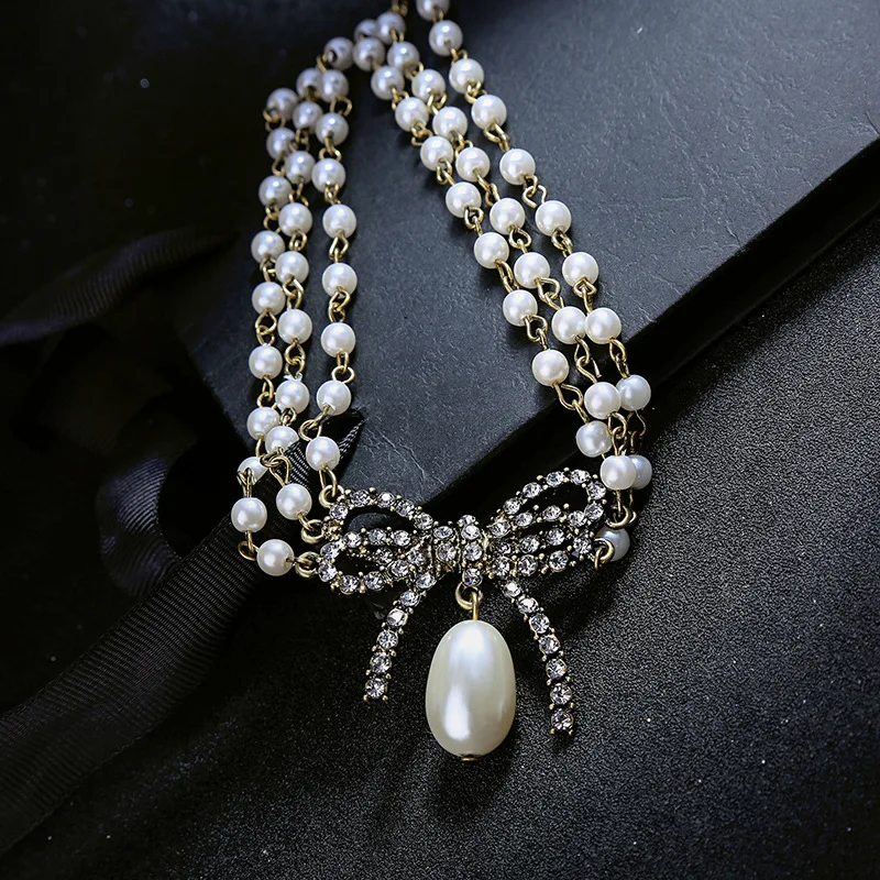 Модное жемчужное ожерелье ручной работы Дамское модное из натурального жемчуга