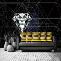 custom 3d wallpaper any size simple modern diamond black background for wall painting papel de parede fresco sticker tapety %d0%be%d0%b1%d0%be%d0%b8