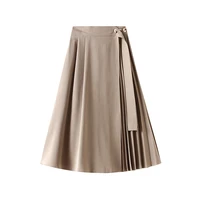 new autumn winter women long pleated skirts vintage french fashion high waist a line sexy casual irregular loose female clothing
