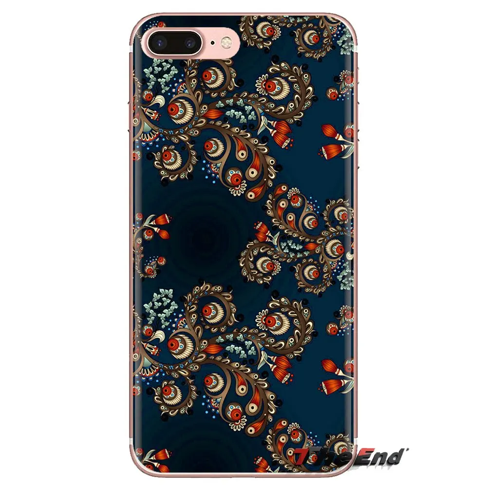 Для huawei G7 G8 P7 P8 P9 Lite Honor 4C 5X 5C 6X Коврики 7 8 9 Y3 Y5 Y6 II 2 Pro 2017 Soft Shell Крышка Пейсли цветком