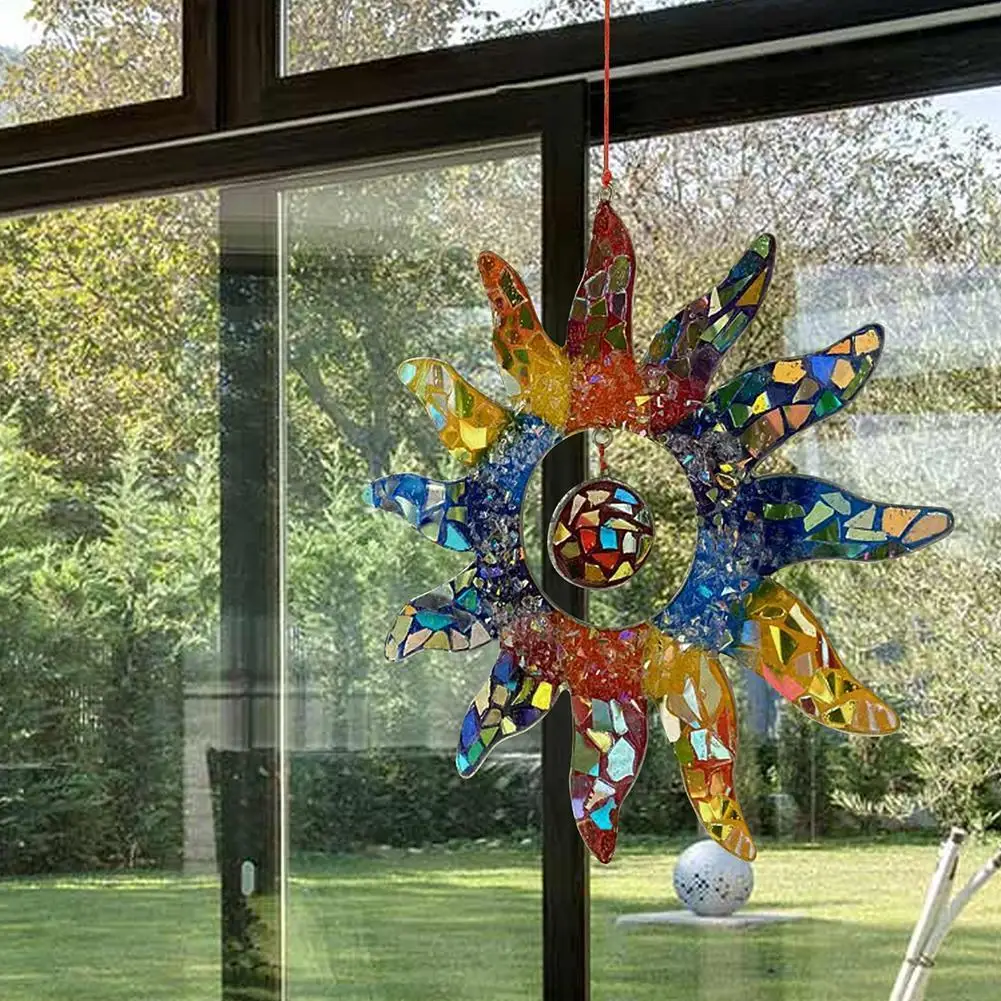 

Украшение дома подвесной акриловый орнамент Подсолнух кулон радуги открытый Suncatchers украшение дома садовый Wi F2V6