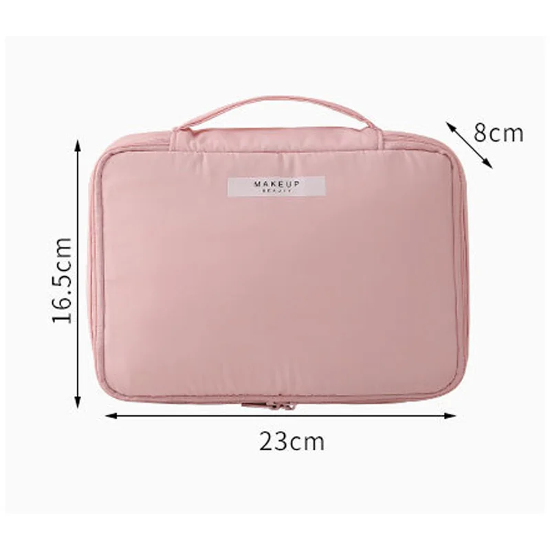 

Portable Toiletry Storage Bag Double-layer Travel Cosmetic Pouch Skincare Storage Bags Zip Lock Polyester Organizer Container
