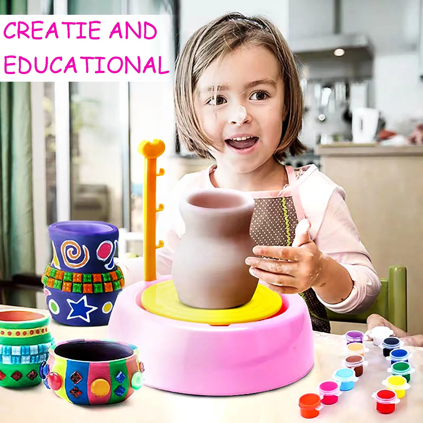 DIY Павлиньего хвоста ручная работа Керамика гончарная машина дети ремесло