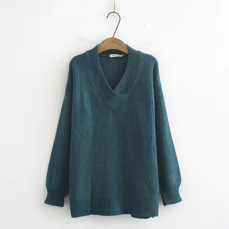 Повседневные незаменимые свитера размера плюс осень 2019 женские модные свободные