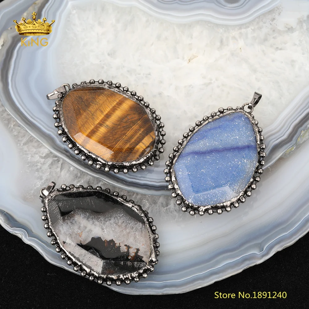 5 шт. Большая фотография тигровый глаз Синий Агат драгоценный Очаровательная