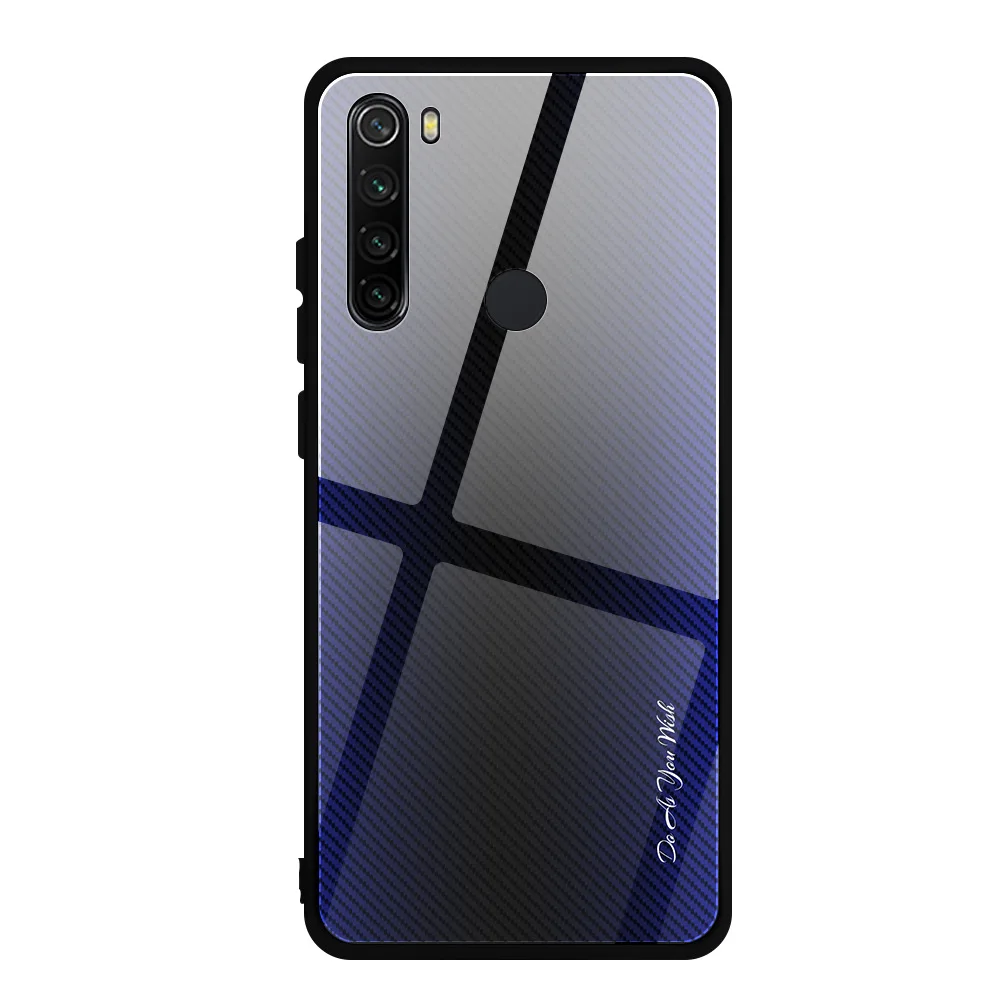 WL-3 Чехол из закаленного стекла для Xiaomi Redmi Note 8, Ударопрочный Мягкий каркас, жесткая стеклянная задняя крышка для Xiaomi Redmi Note 8 Pro - Цвет: WL-3