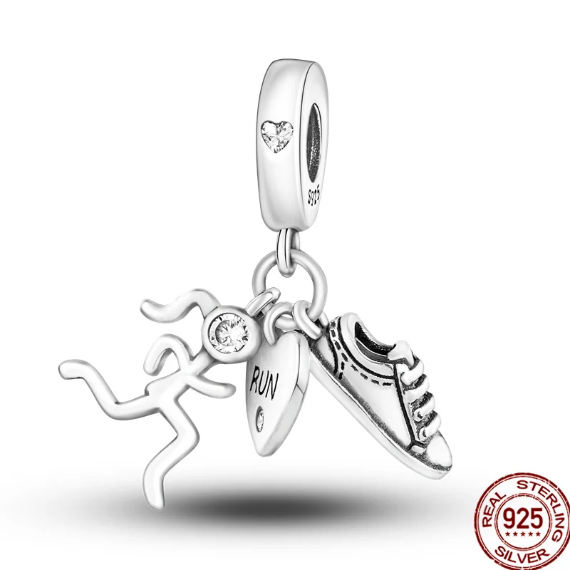 

Genuine 925 Sterling Silver Athlete Shoes Beaded Fit Original pandora Bracelet&Bangle For Women Birthday Fashion Jewelr