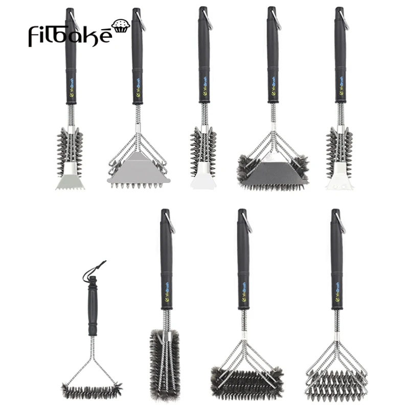 Щетка для чистки барбекю не прилипающая щетина из нержавеющей стали прочные