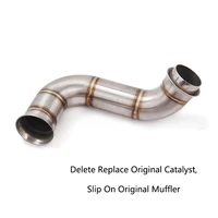 mid pipe motorcycle exhaust pipe delete replace catalyst slip on original muffler exhaust stainless steel modified for duke 790