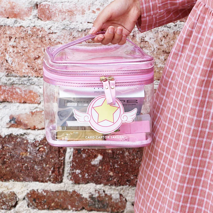 Чехол для карт розовая косметичка из ПВХ Сакура портативный дорожный органайзер