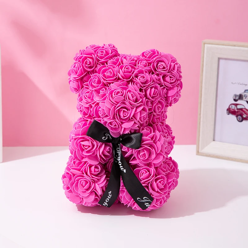 Искусственные розы медведь цветок высота 25 см подарок на день Святого Валентина