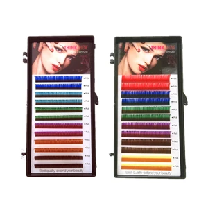 12 рядов цветные ed ресницы для наращивания, искусственные норковые цветные ресницы, цветные ресницы для наращивания, радужные цветные накладные ресницы 1 шт.