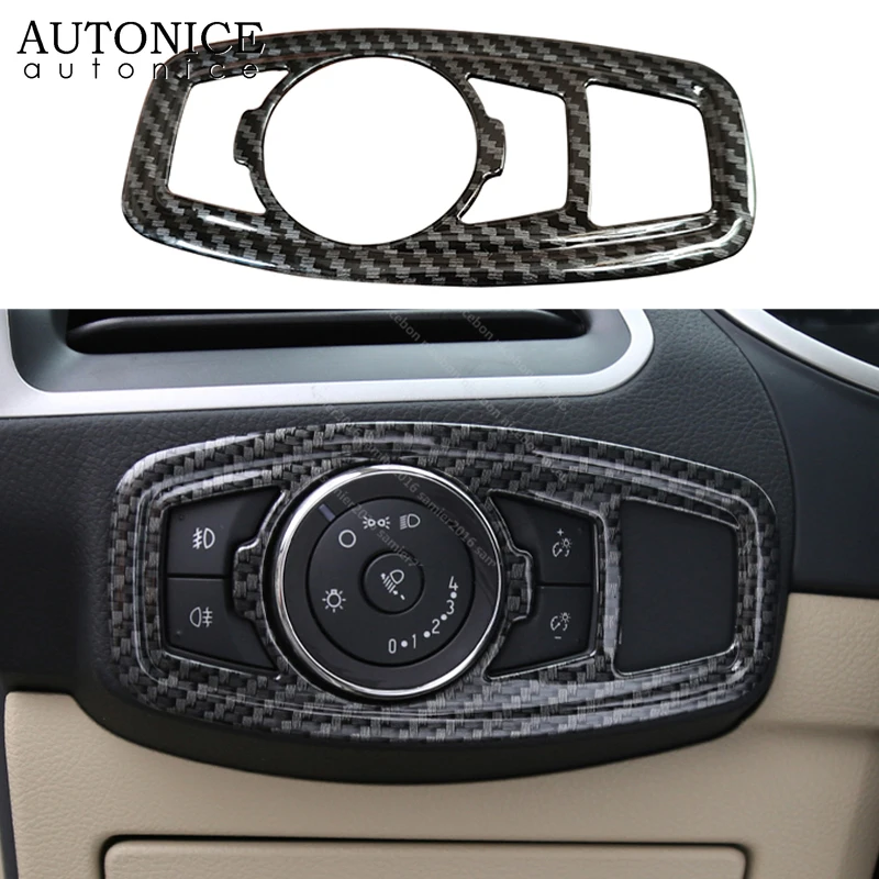 Подходит для Ford Edge углеродное волокно цветная фара передняя лампа переключатель