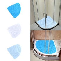 1pc anti slip mat for shower hotel toilet fan shaped antiskid mats triangle bath mat drain kitchen wc bathroom accessories