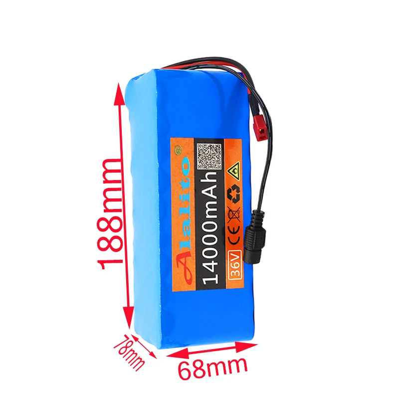 36V батарея 10S4P 14h аккумулятор 500W высокой мощности 42V 14000mAh Ebike Электрический