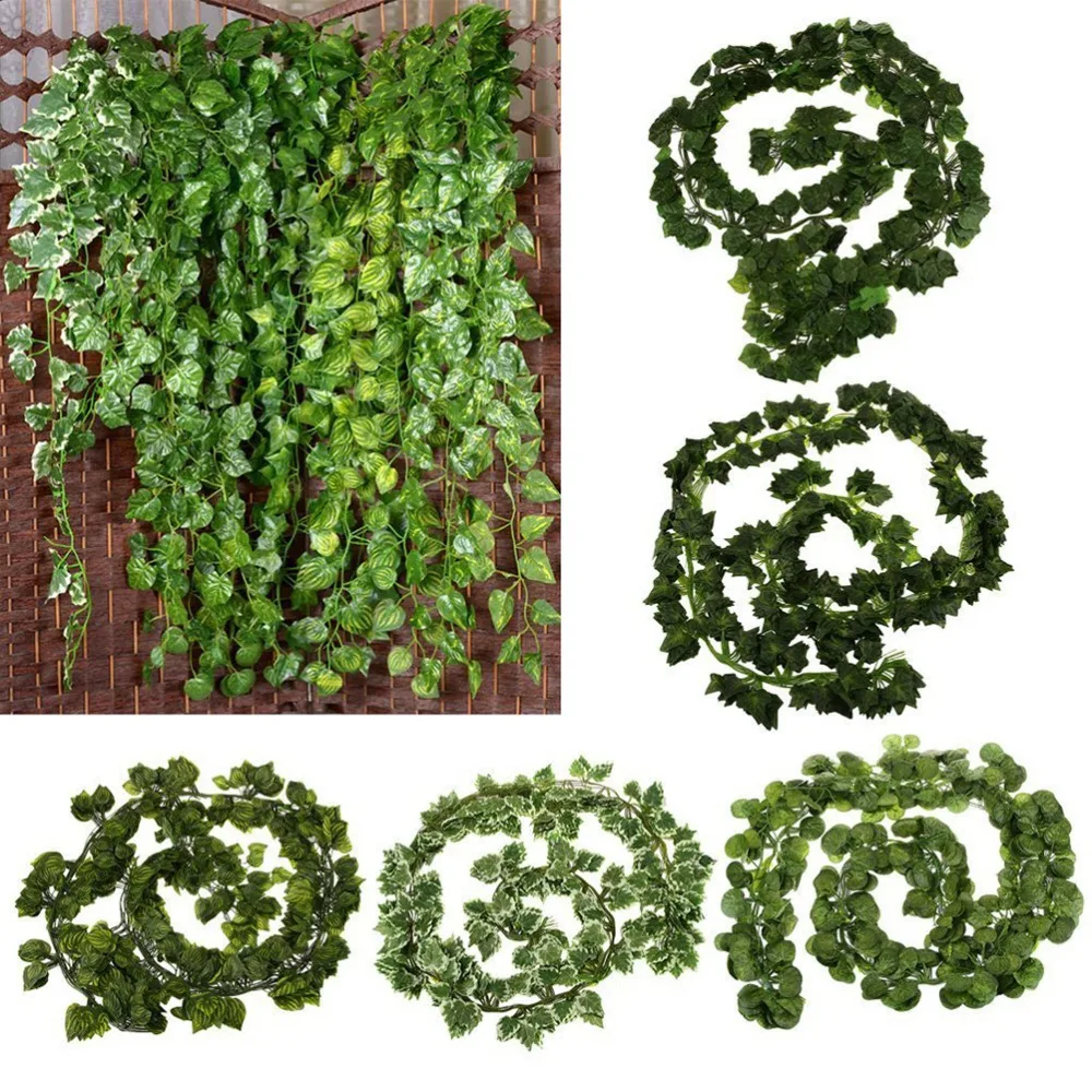 

24Pcs 6.5Ft Artificial Ivy Leaf Garland Plants Vine Fake Foliage Flowers For Home Garden Wedding Decoration Rattan Leaf Vine