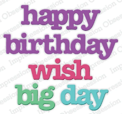 

Birthday Words Metal cutting dies cut die mold card Scrapbook paper craft knife mould blade punch stencils