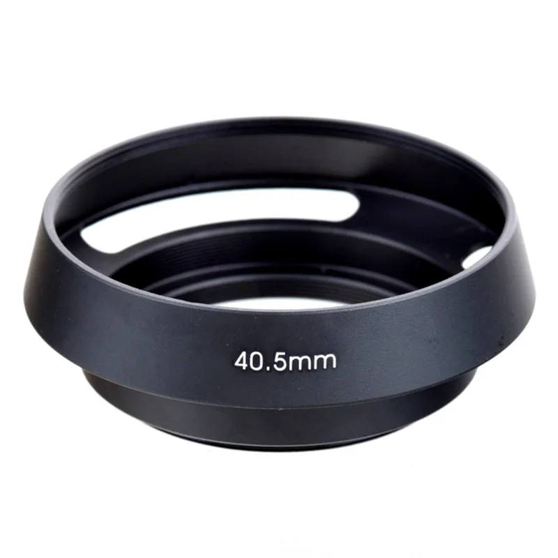 metal tilted vented Lens Hood Shade + Lens cap for Leica M Contax Fujifilm Olympus Nikon Canon Sony 37 39 40.5 43 46 49 52 58mm
