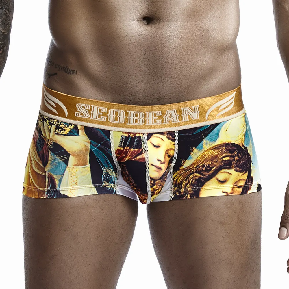 SEOBEAN Brand Tiger Stripe Men's Underwear Boxers Male pyjama  Panties Sexy Low Waist Men Boxer Shorts Calzoncillos Cuecas
