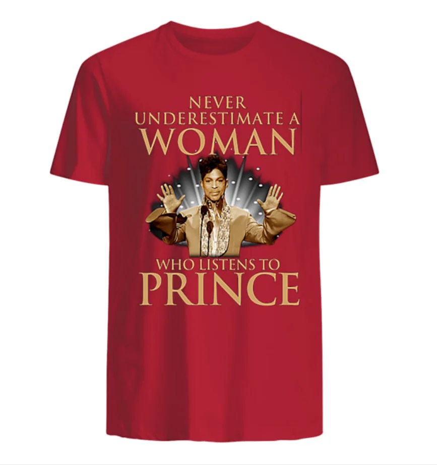 Футболка унисекс никогда не подучит женщины которая слушает принца Роджерса