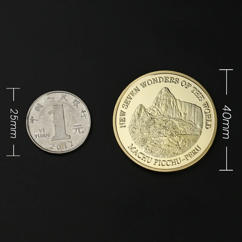 Золотая металлическая монета 2007 достопримечательности мира Перу Мачу Пикчу