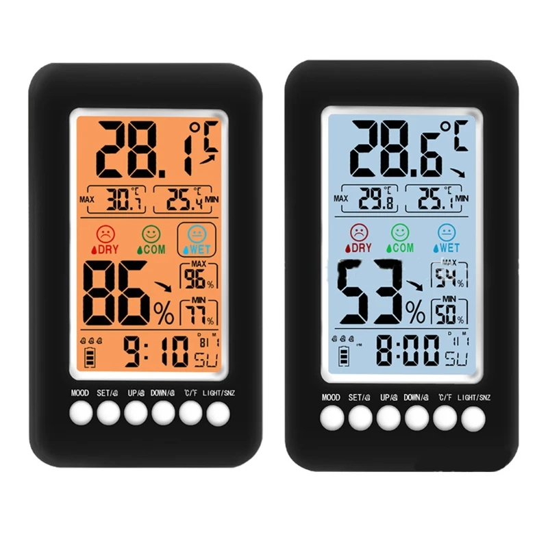 

ndoor Hygrometer Thermometer with MAX/Min Record & Backlight Humidity Meter Humidity Temperature Gauge with Large LCD