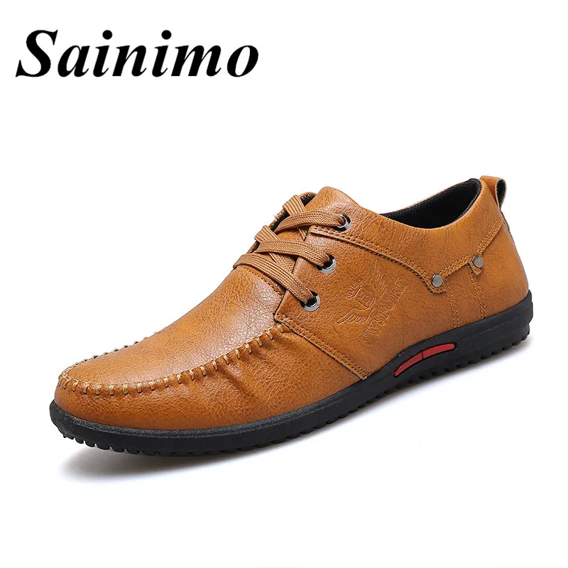 Лидер продаж мужская кожаная обувь на плоской подошве модная прогулочная