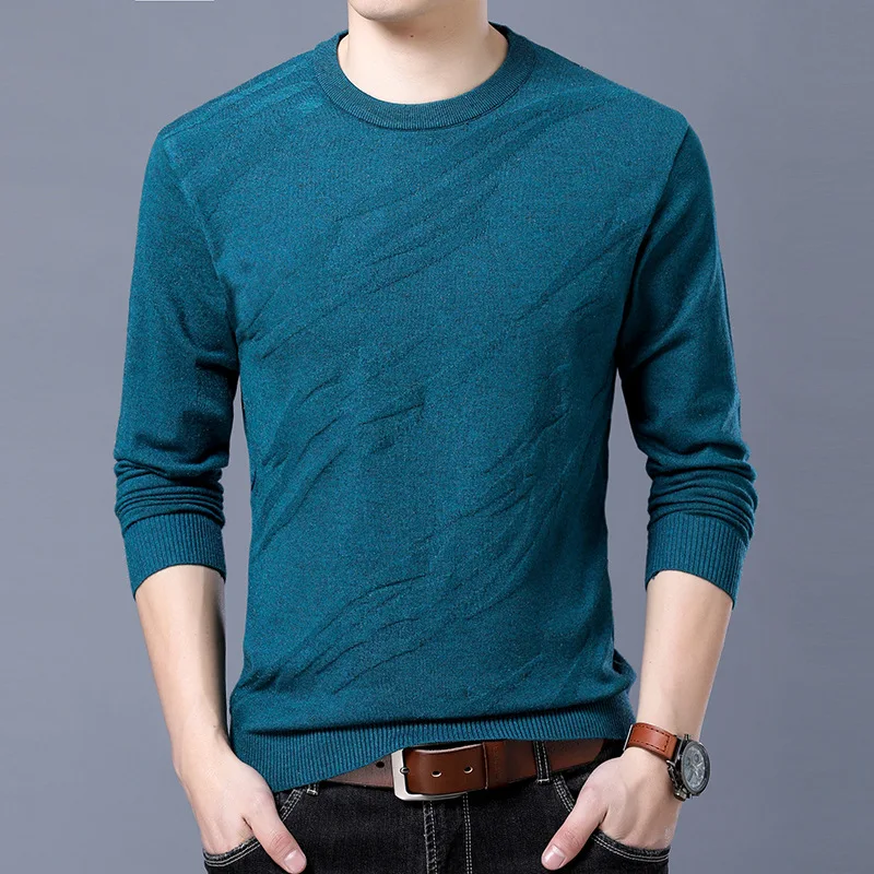 YUSHU 2019 New Autumn Winter Sweaters O-Neck Slim Fit Pullover Men Breathable Solid Color Clothing Jumpers Knitwear | Мужская одежда