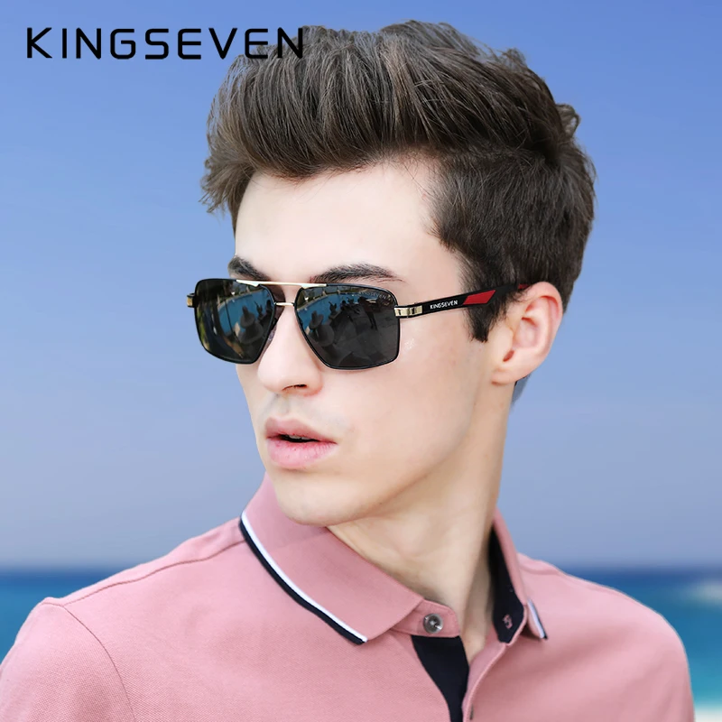 KINGSEVEN алюминиевые мужские солнцезащитные очки поляризованные линзы брендовые