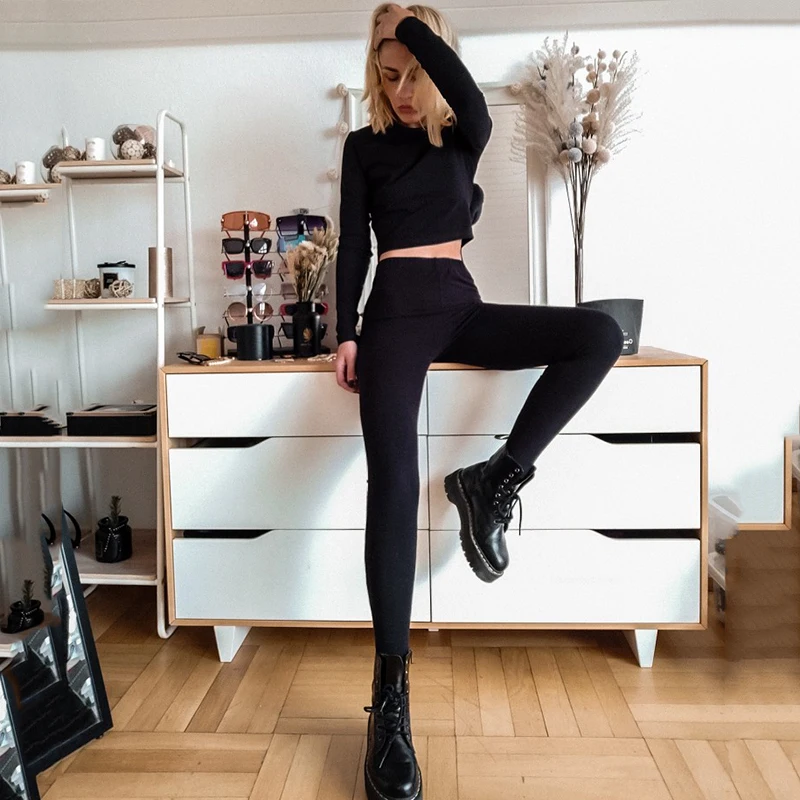 GCAROL 2021 женские комплекты из 2 предметов 95% хлопок сексуальная укороченная