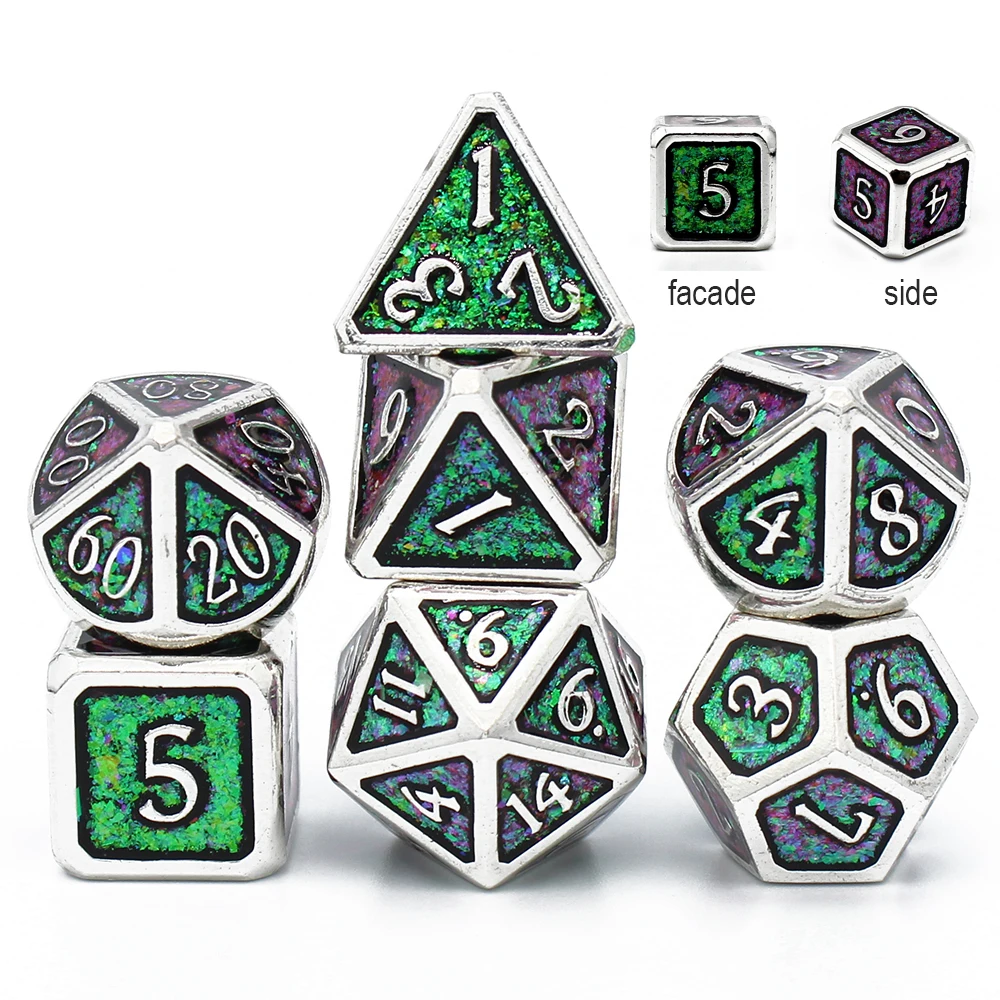 Новинка 2020 набор металлических игральных костей Dnd чешуйчатая сумка из 7 шт.