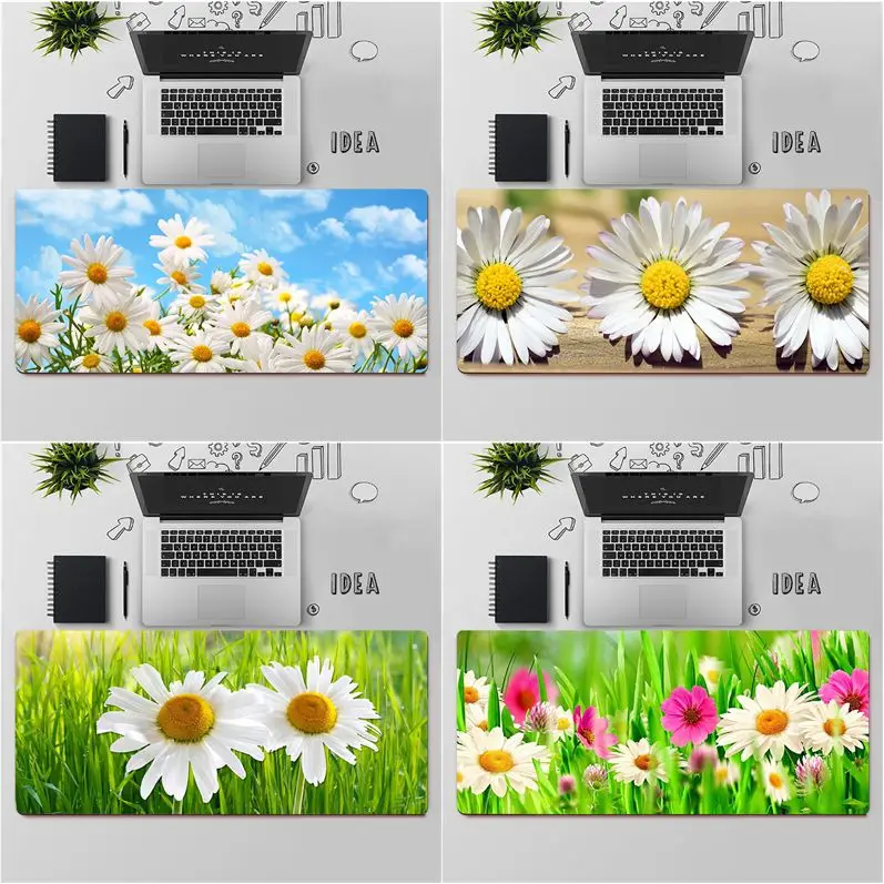 

Высококачественный уникальный Настольный коврик FHNBLJ с красивыми цветочными маргаритками, игровой коврик для мыши, бесплатная доставка, бо...