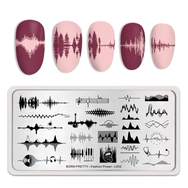 Fashion Powder L002 BORN PRETTY ногтей штамповки пластины мульти-узоры прямоугольный, для нейл-арта штамп шаблон изображения трафареты художника Сделай Сам ногти маникюр - Цвет: Fashion Powder L002