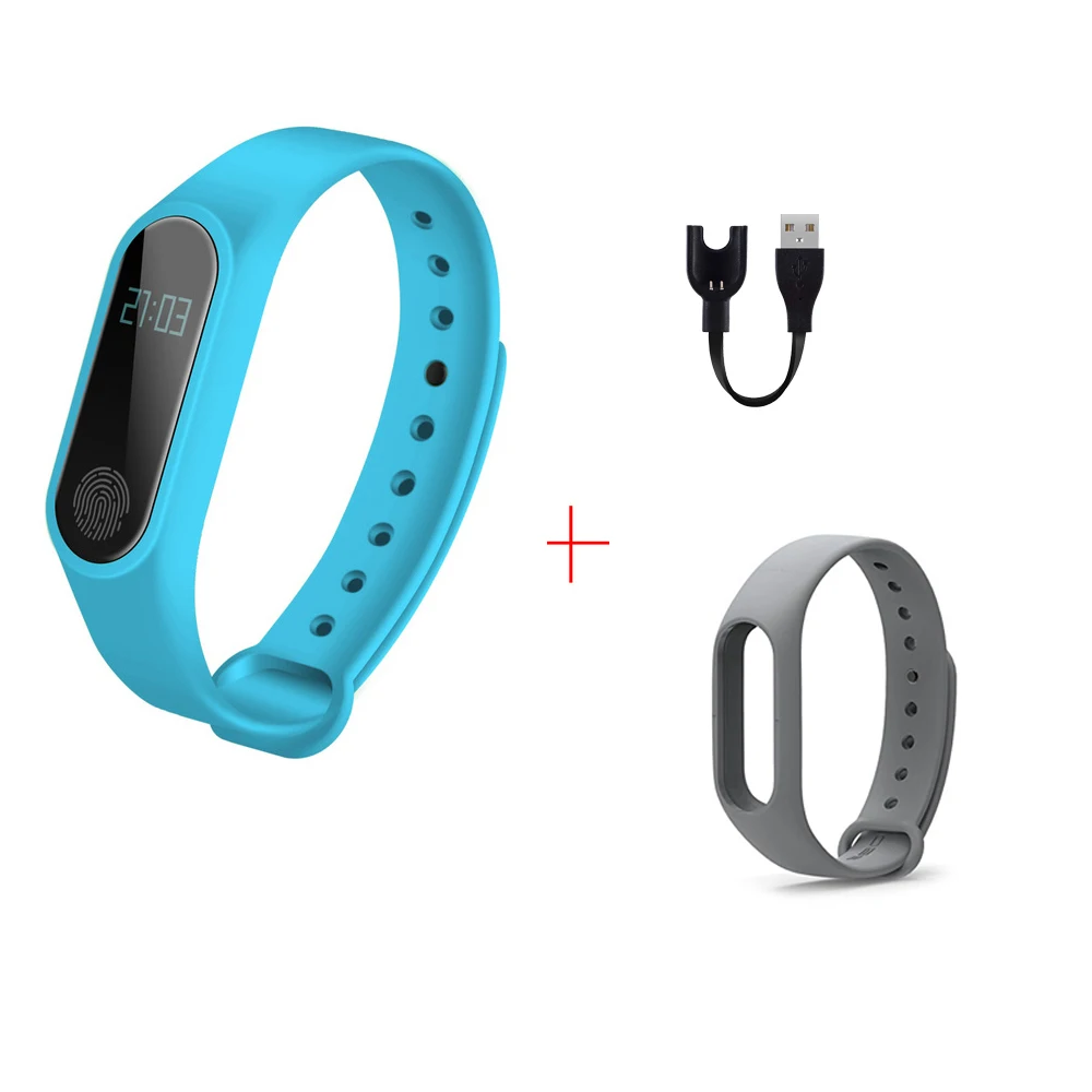 blue gray New M2 smart fashion sports watch fitness running tracker bracelet step blood pressure monitor with men and women children - Цвет: blue gray