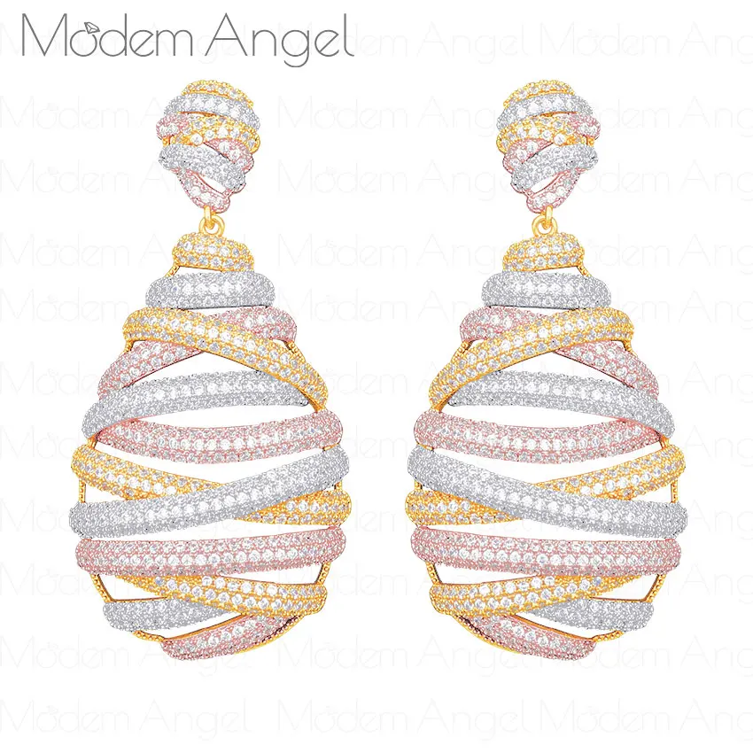 

ModemAngel Luxury Charms Multicolor Cubic Zirconia Statement Earrings African korean Elegant Womens Stud Earrings in Jewelry