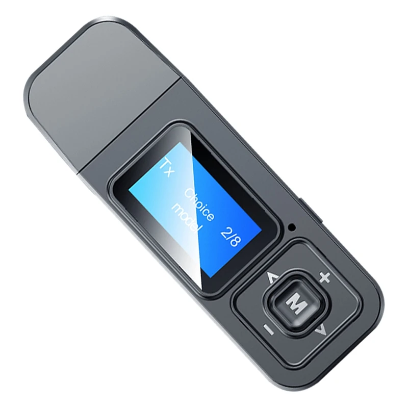 USB Bluetooth 5 0 адаптер приемник передатчик микрофон ЖК дисплей Кнопка управления