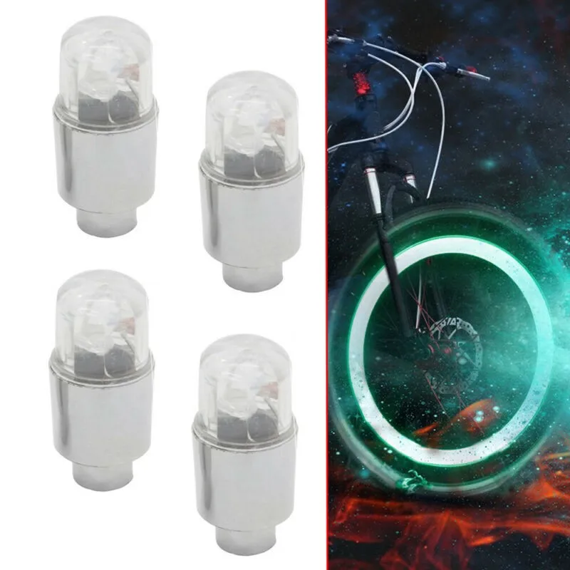 

4pcs Car SUV Wheel Tire Tyre Air Valve Stem LED Light Green Car Accessories Wheel Lights