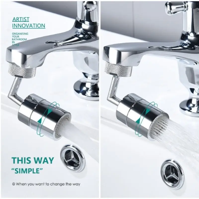 

7.2 Million Rotating Filter Splash-proof Pressurized Faucet Wash Face And Mouthwash Artifact Bathroom Foamer (Gift Adapter)