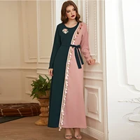 new ramadan arab muslim womens dress retro contrast color tassel dubai kimono handmade flowers rhinestone russian egyptian robe