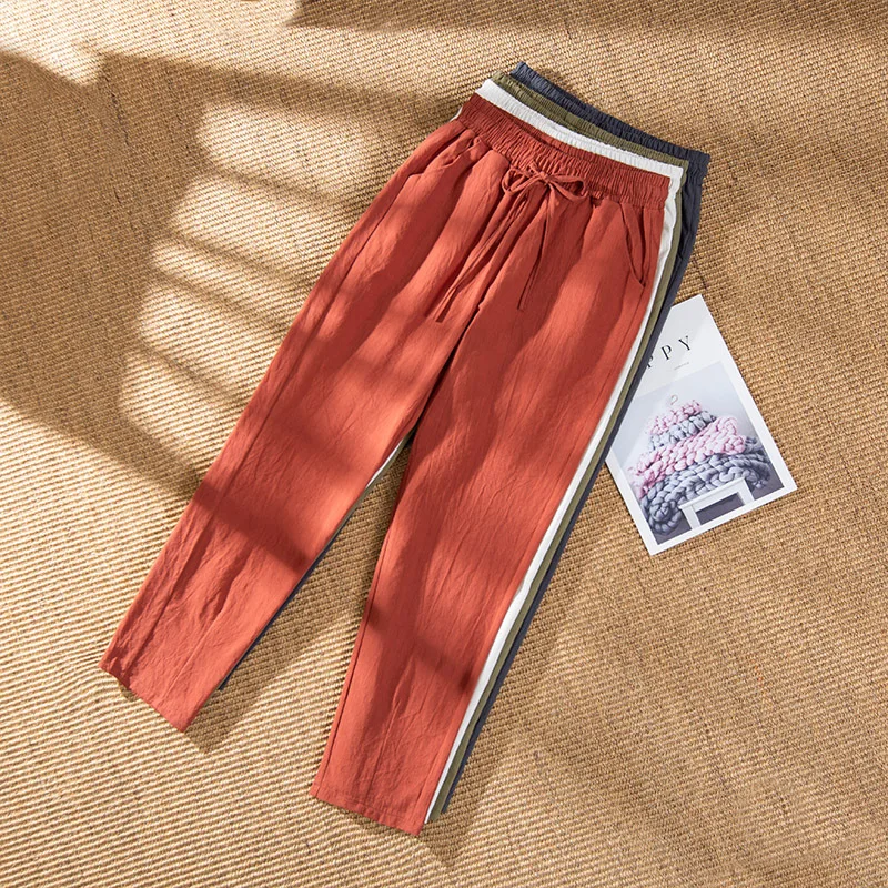 

Donsignet 2021 New Cotton Casual Pants Harem Pants Loose Ankle-Length Pants Thin Trousers Women