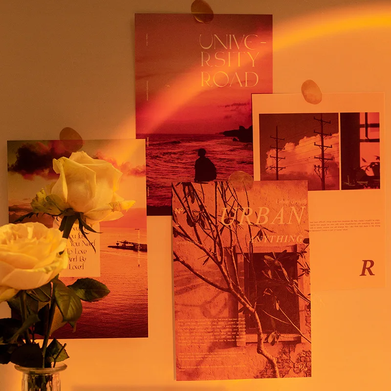 

Creative 8 Styles 20 Sheets Love At Sunset Series Material Book Retro Art Scrapbooking DIY Decoration Material Sticker