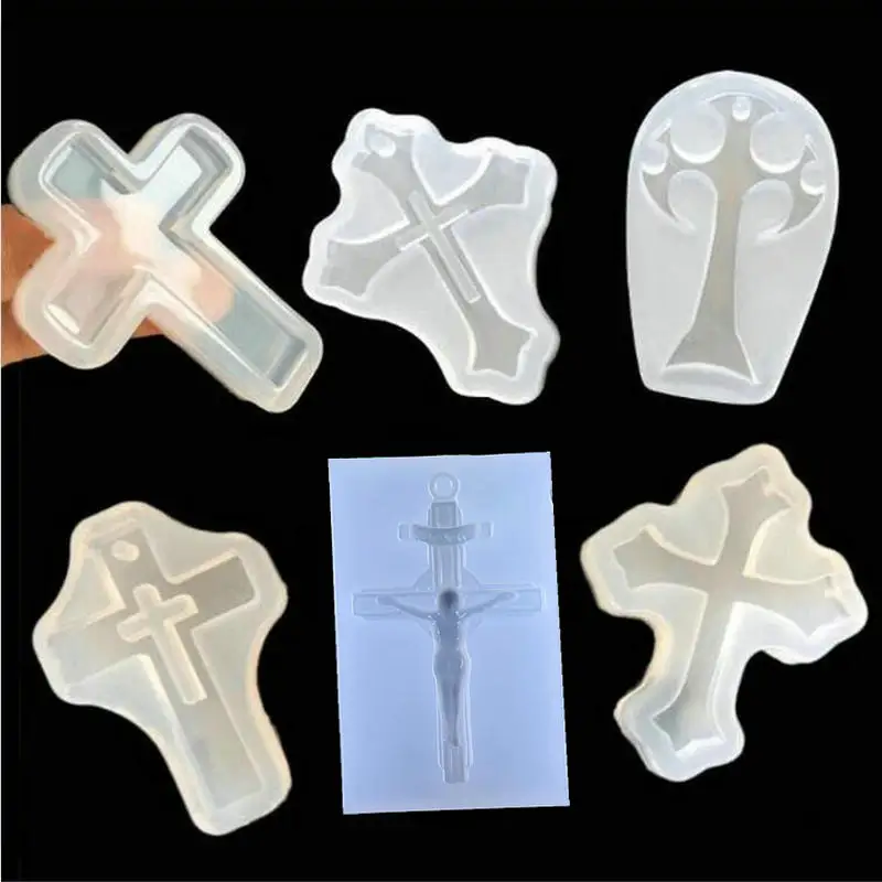 

Crucifix Resin Mold Handmade Necklace Charms Cross Silicone Molds Handmade Keychains Jewelry Accessories Pendant Diy Craft Tool