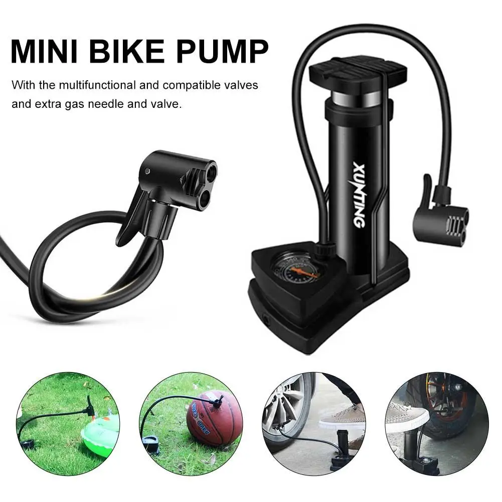 Мини насос для велосипеда портативный велосипедный шин мини напольный ручной с